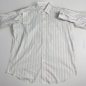 paul frederick Classic dress Long Sleeve shirt 18/36 pinstripe Men's